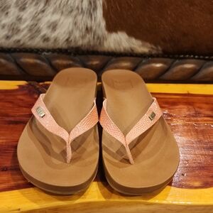 Reef Pink and Tan Sandals